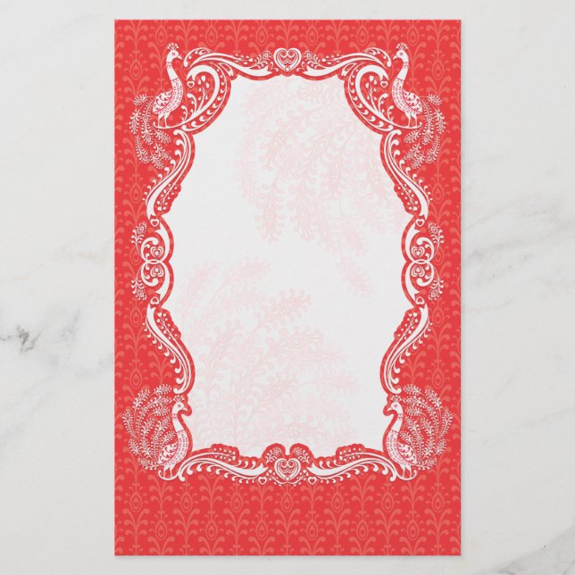 Peacock Border Stationery (Front)