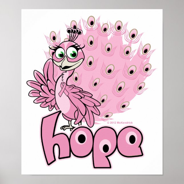 Peacock Breast Cancer Poster (Front)