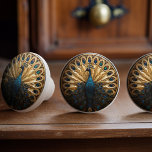 Peacock British Royal Blue Victorian Art Deco Ceramic Knob<br><div class="desc">Inspired by the fervour of the Arts and Crafts Movement and the delicate forms of Art Nouveau, this ceramic knob brings the elegance of the Victorian Epoque to your home. It's more than just a handle; it's a whimsical touch that tells stories of yesteryears. Infuse every drawer pull and door...</div>