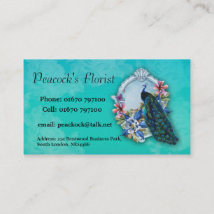 Peacock Business Card, 3.5" x 2.0", 100 pack Card