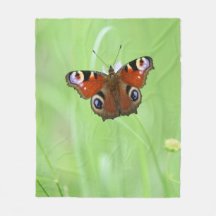 Peacock Butterfly Fleece Blanket