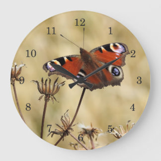 Peacock Butterfly Large Clock