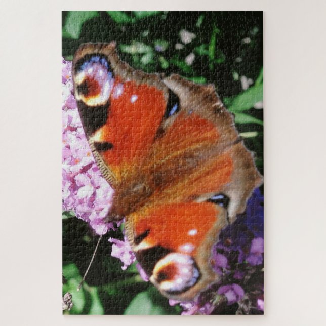 Peacock Butterfly On Mauve Buddleia 20 x 30 1014 Jigsaw Puzzle (Vertical)
