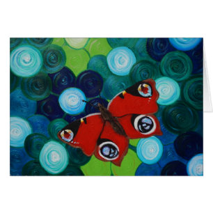 Peacock Butterfly Painting greeting card