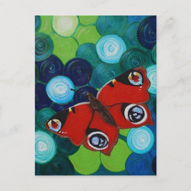 Peacock Butterfly Painting Postcard (Front)