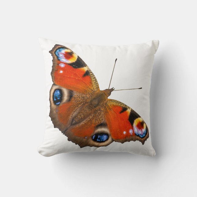 Peacock Butterfly Throw Pillow (Front)