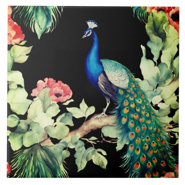 Peacock Ceramic Tile (Front)