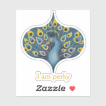 Peacock Chic Personalised Custom-Cut Vinyl Sticker