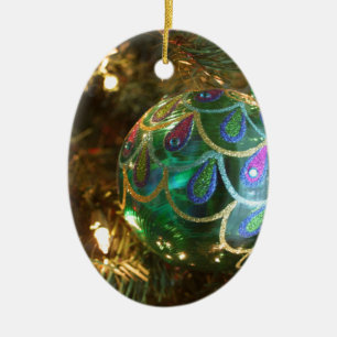Peacock Christmas Ceramic Tree Decoration