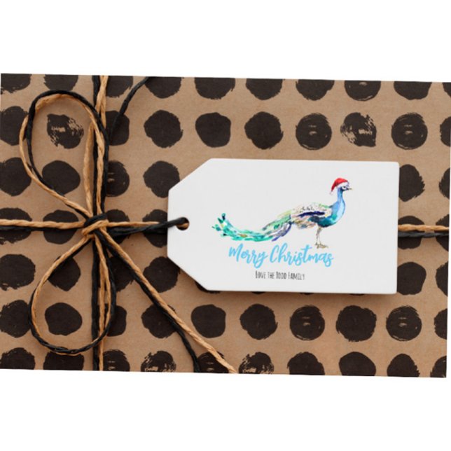 Peacock Christmas Gift Tag Personalised (Creator Uploaded)