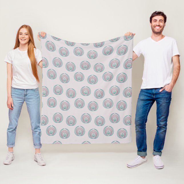 Peacock Circles  Fleece Blanket (In Situ)