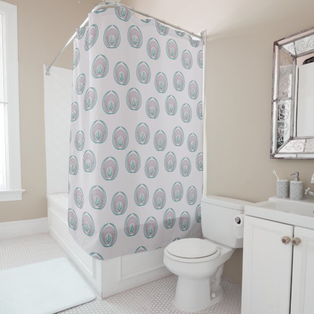Peacock Circles  Shower Curtain (In Situ)
