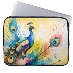 Peacock coloful design laptop sleeve