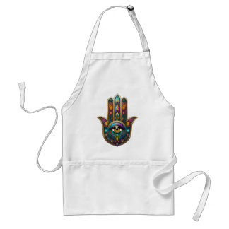 Peacock Colors Hamsa w/ Gold Third Eye Standard Apron