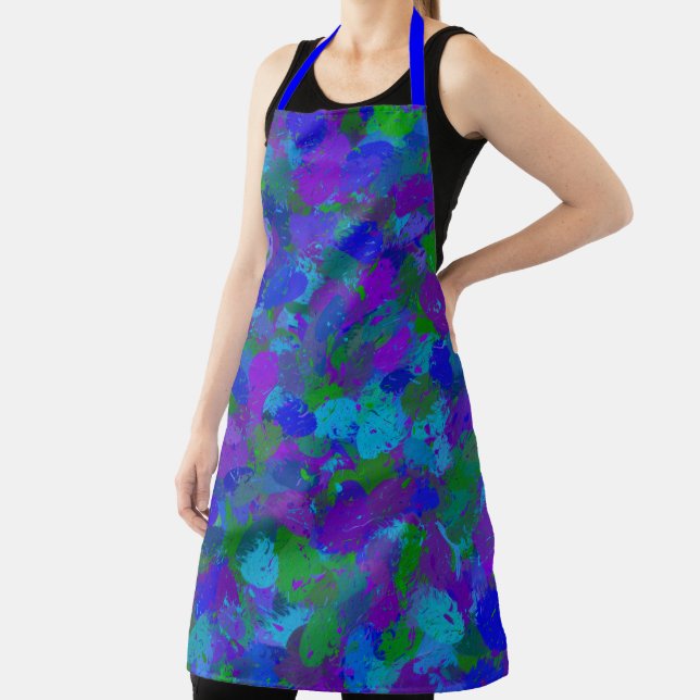 Peacock Colour Apron (Insitu)
