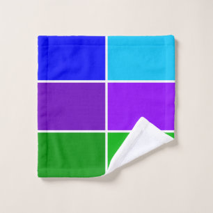 Peacock Colour Geometric Blocks Bath Towel Set