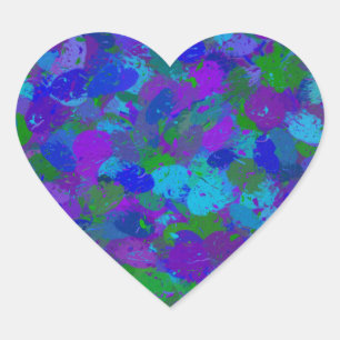 Peacock Colour Heart Sticker