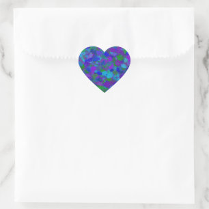 Peacock Colour Splashes Heart Sticker