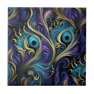 Peacock Colourful Pattern Tile