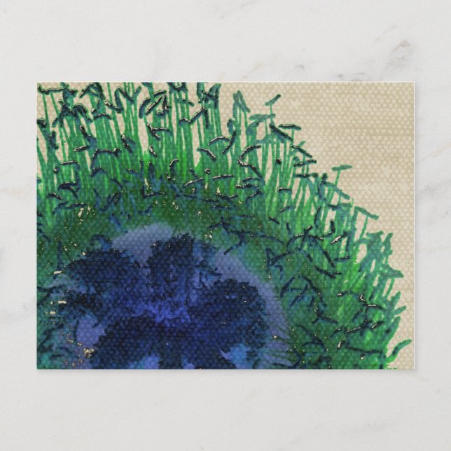 Peacock Colours Flower Card (Front)