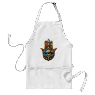 Peacock Colours Hamsa w/ Gold Third Eye Standard Apron