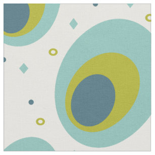 Peacock Colours Turquoise Green Blue Mid-century Fabric