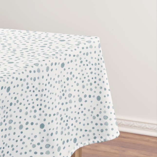 Peacock Confetti Watercolor Dots Table Cloth (In Situ)