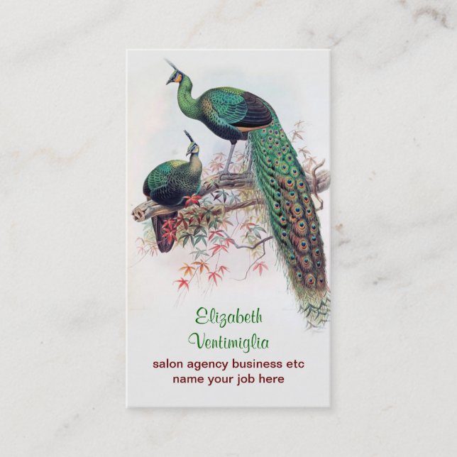 peacock couple business card (Front)