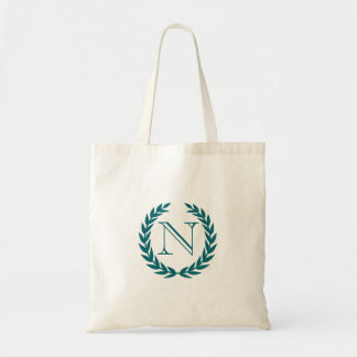 Peacock Crest Monogram Budget Tote Bag