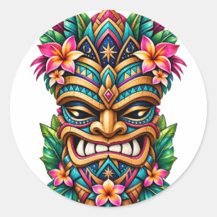 Peacock Crest Tiki Sticker