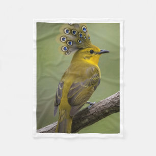 Peacock Crested Yellow Bird Blanket