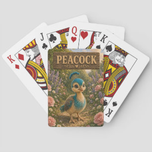 Peacock Cute Baby Storybook Nursery Animal Playing Cards