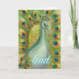 Peacock Dad Birthday card serendipity royal bird
