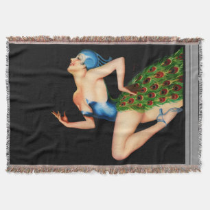 Peacock Dancer by Earle Kulp Bergey Throw Blanket