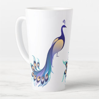 Peacock Design Art Latte Mug
