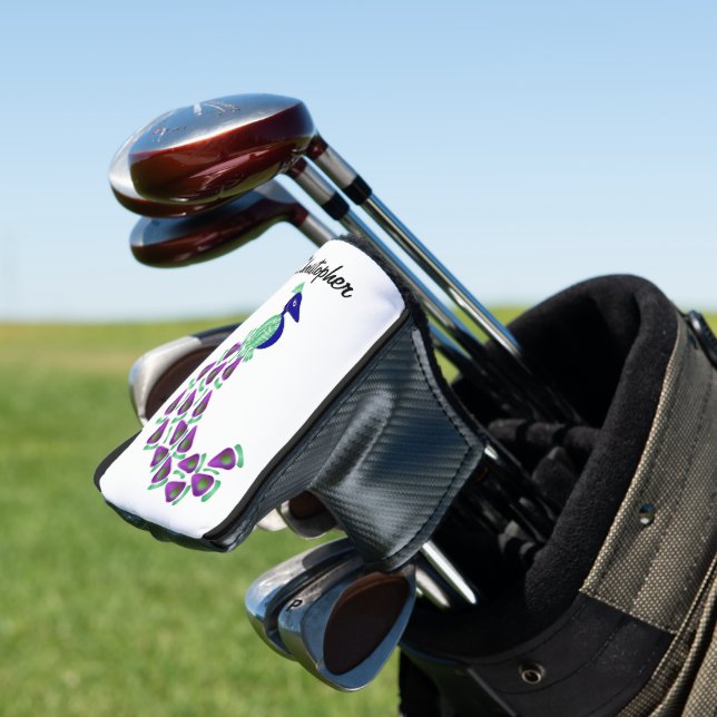 Peacock Design Golf Head Cover (In Situ)