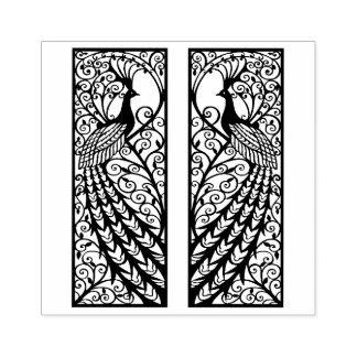 Peacock design rubber stamp