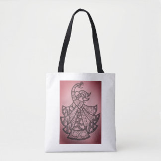 Peacock design tote bag
