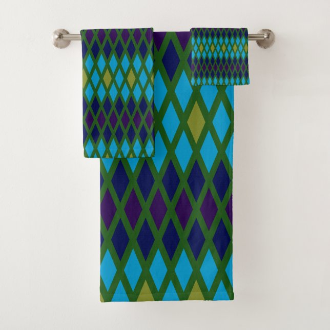 Peacock Diamond Bath Towel Set (Insitu)