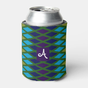 Peacock Diamond Monogram Can Cooler