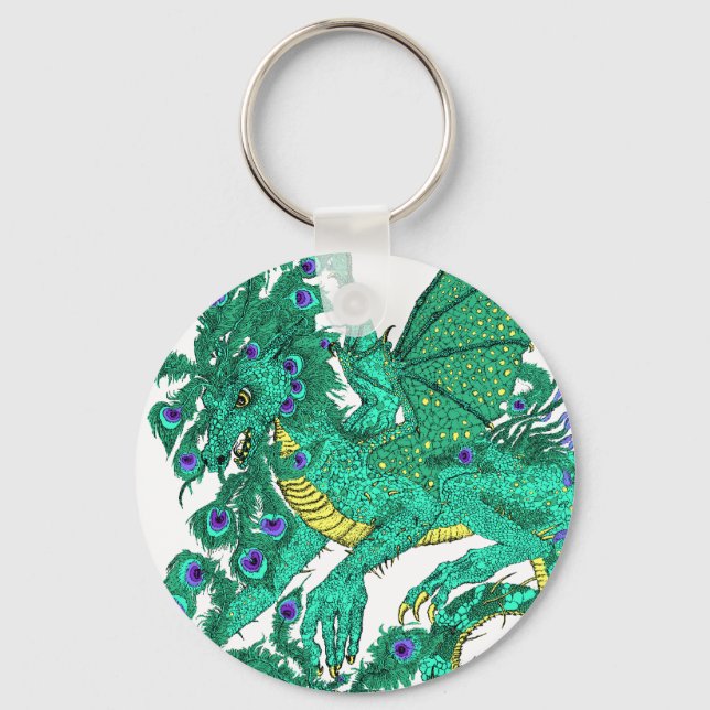 Peacock Dragon Key Ring (Front)