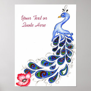 Peacock Drawing Poster