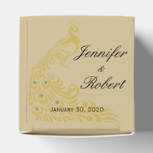 Peacock Elegance with an Art Deco Flair Favour Box