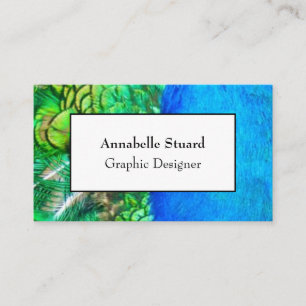 Peacock elegant modern business makeupover artist card