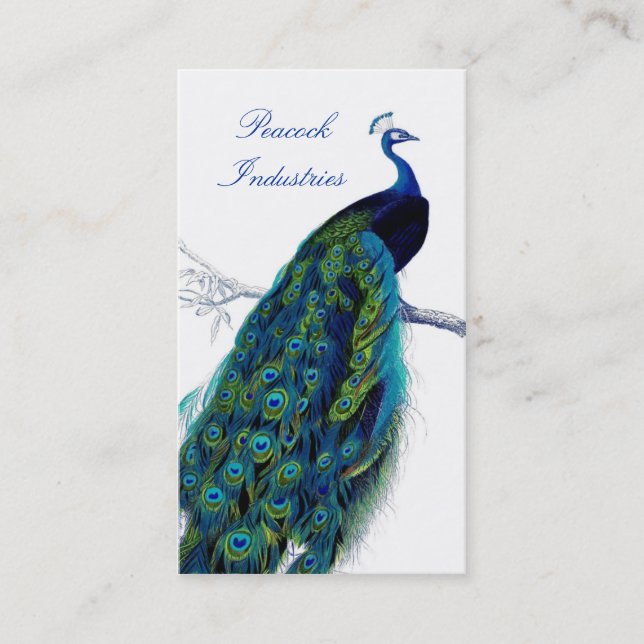 Peacock Elegant Professional Girly Business Card (Front)