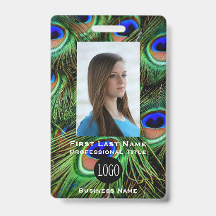 Peacock Employee Name Tags ID Badges Tag Badge