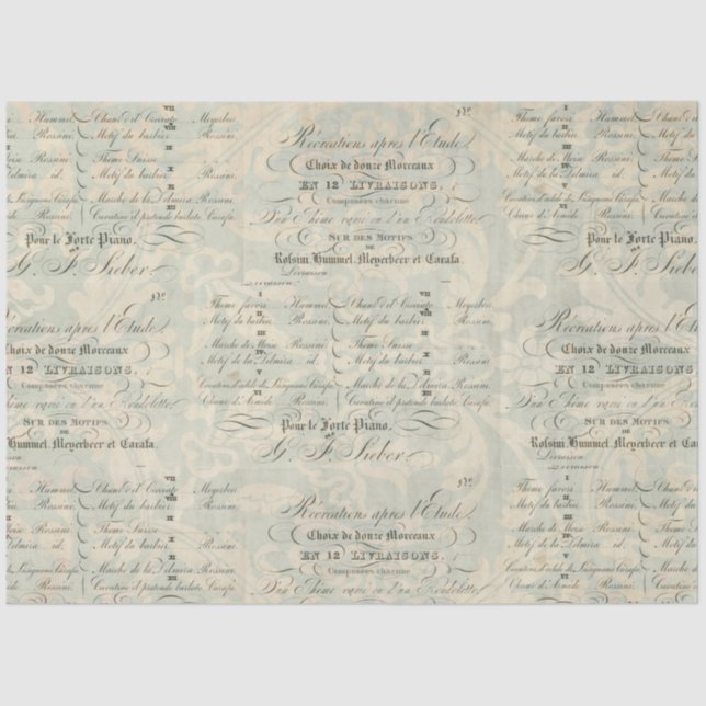 Peacock Ephemera Decoupage Companion Paper (Front)