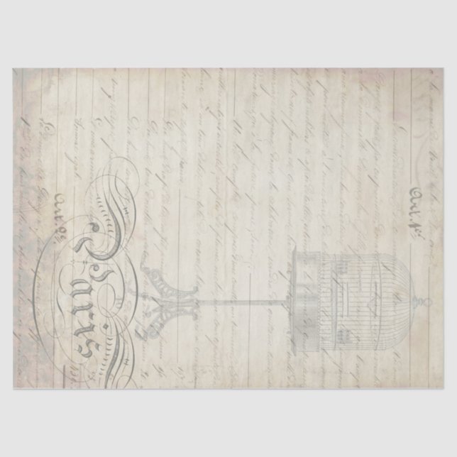 Peacock Ephemera Decoupage Companion Paper (Front)