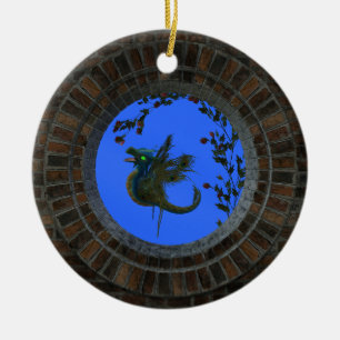 Peacock Fairy Dragon Ceramic Tree Decoration