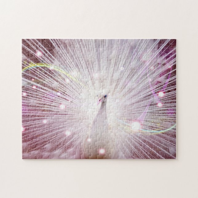Peacock Fantasy in Pink Jigsaw Puzzle (Horizontal)